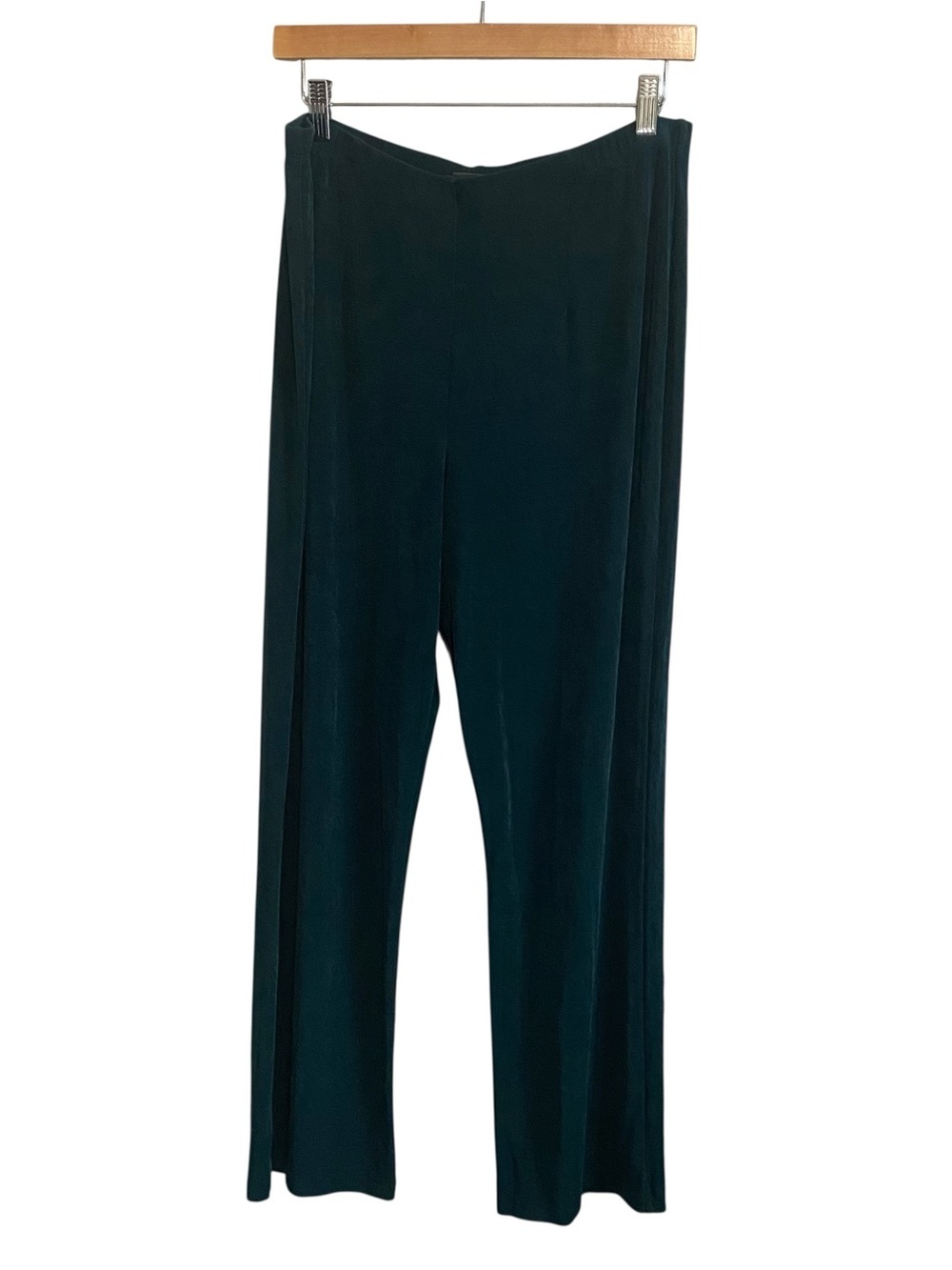 Chico's Travelers High Rise Slinky Straight Emerald Green No Wrinkle Pants 2/L